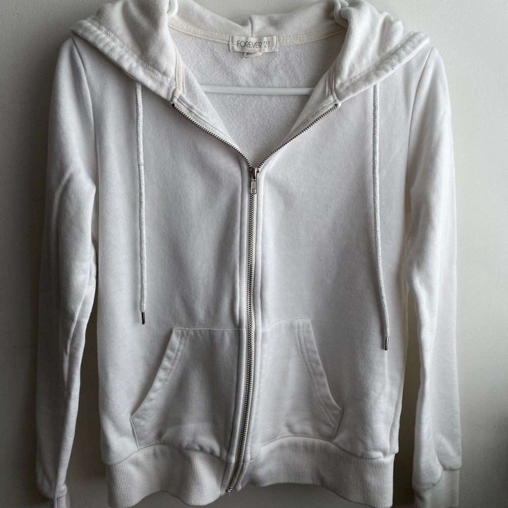 White Cropped Sweatshirt
